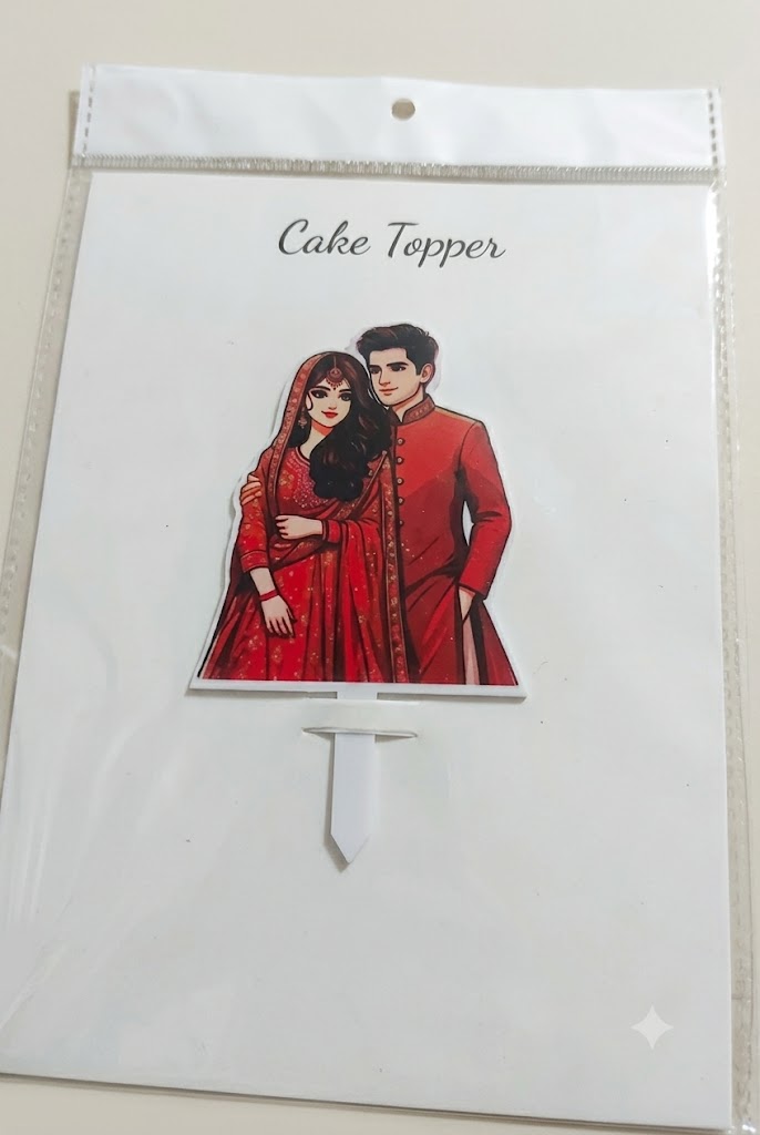 Cake Couple Topper for Cake Decorating (D-1) – Romantic Wedding & Anniversary Cake Decoration