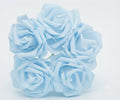 Light Blue Fomic Flowers – Pack of 5 Decorative Artificial Flowers for Cake Decorating & DIY Crafts