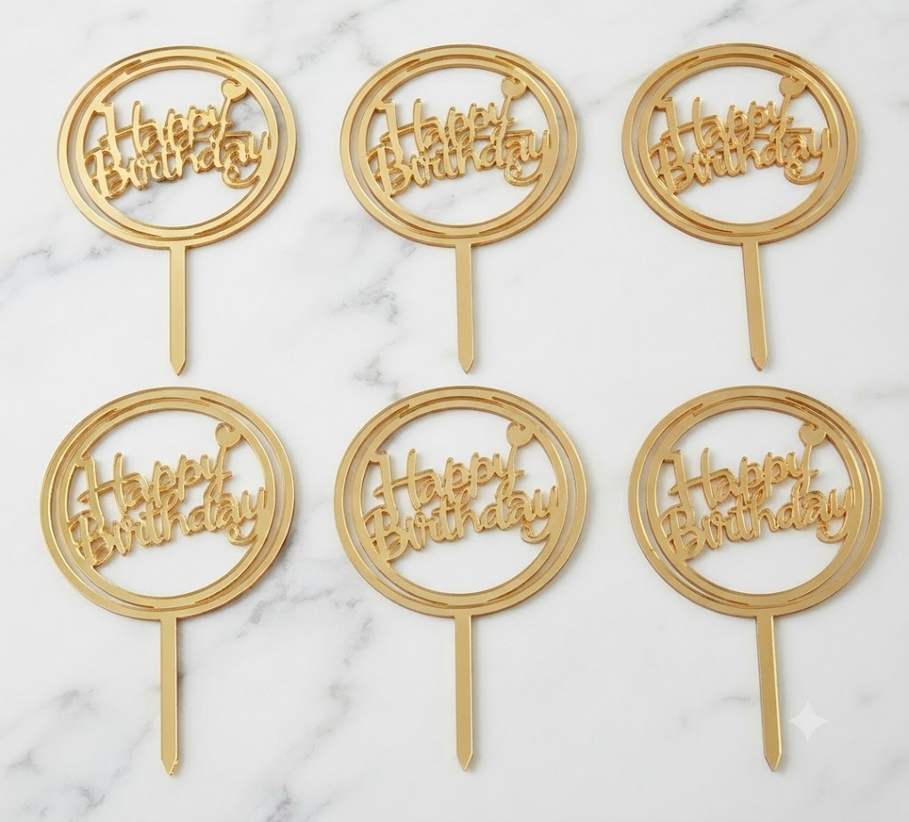 Small Birthday Cake Toppers – Pack of 10 | Premium Cake Decoration Toppers for Birthday Cakes & Cupcakes