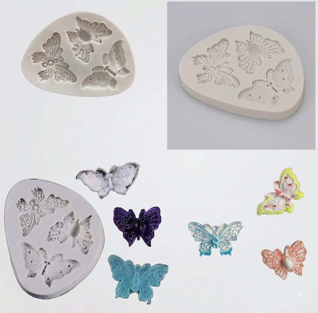3 Cavity Butterfly Silicone Mold – Premium Butterfly-Shaped Chocolate & Cake Decoration Mold