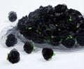 Mini Black Fomic Flowers – Pack of 12 Decorative Artificial Flowers for Cake Decorating & DIY Crafts