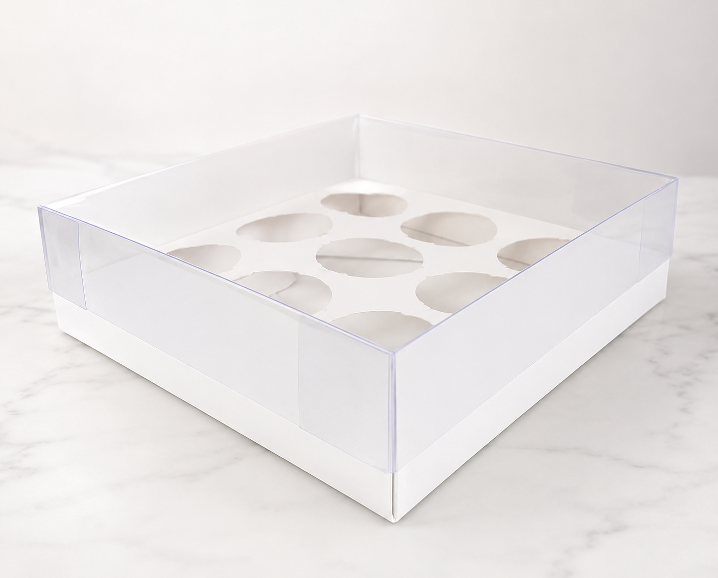 9 Cupcakes Transparent Lid Box – Premium Cupcake Packaging Box for Safe Storage & Delivery