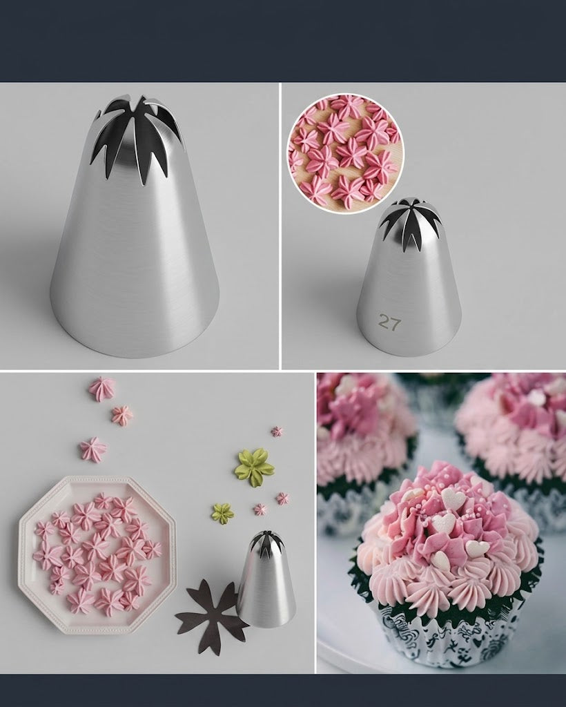 2F Nozzle – Closed Star Piping Tip for Ruffled & Floral Frosting