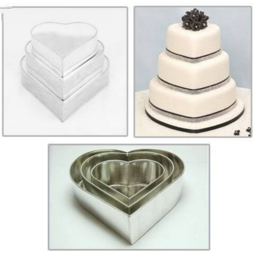 3 Pcs Heart Pan Set