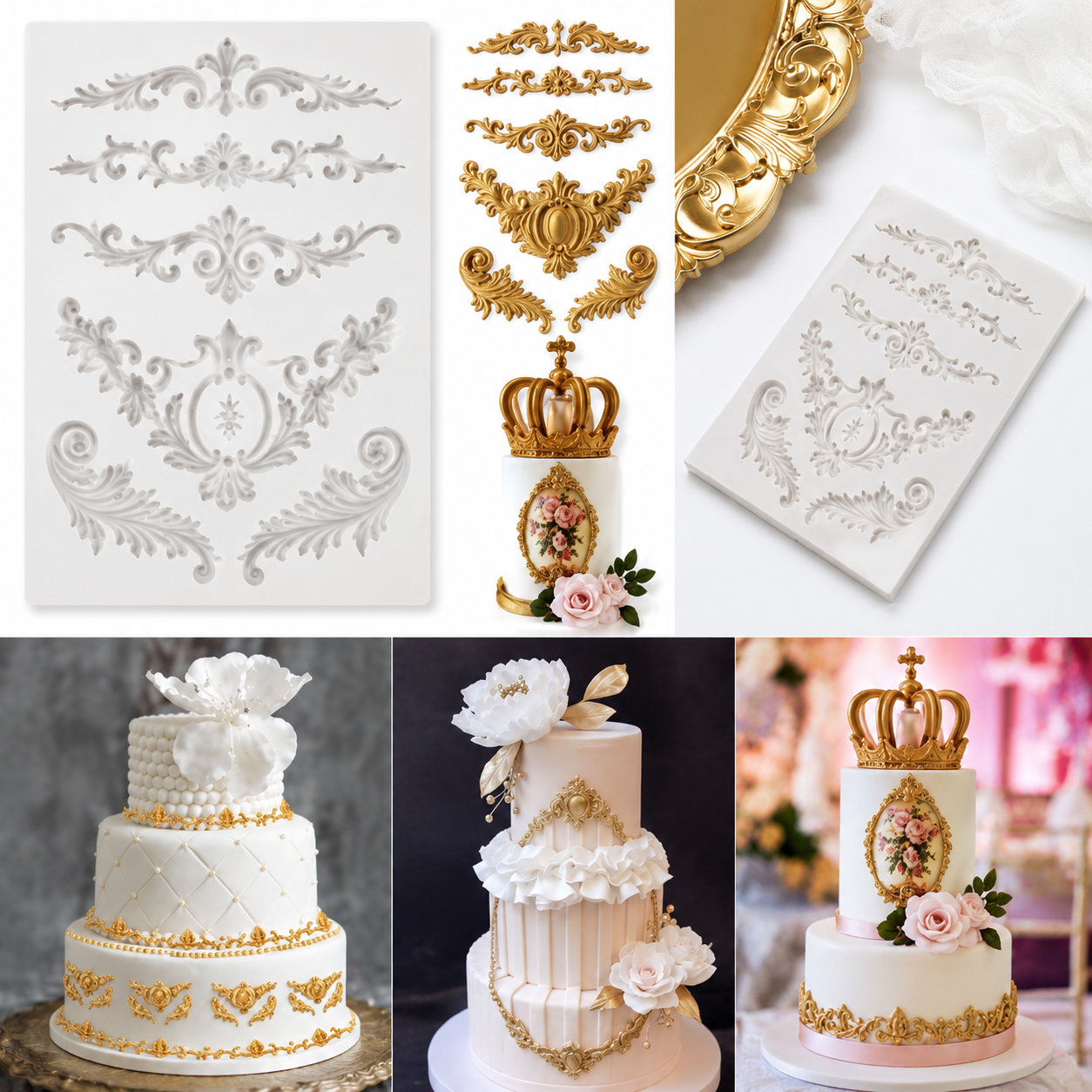 Vintage Border Silicone Mold – Premium Decorative Border Mold for Cake Decorating
