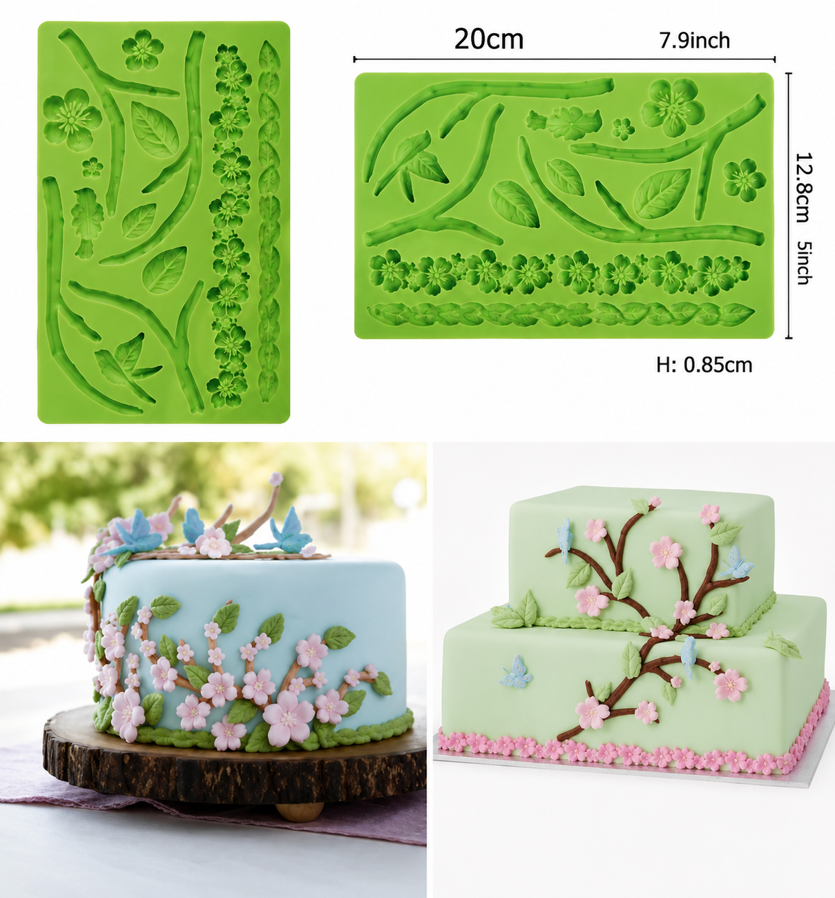 Nature Theme Silicone Mold – Premium Nature-Inspired Cake & Chocolate Decoration Mold