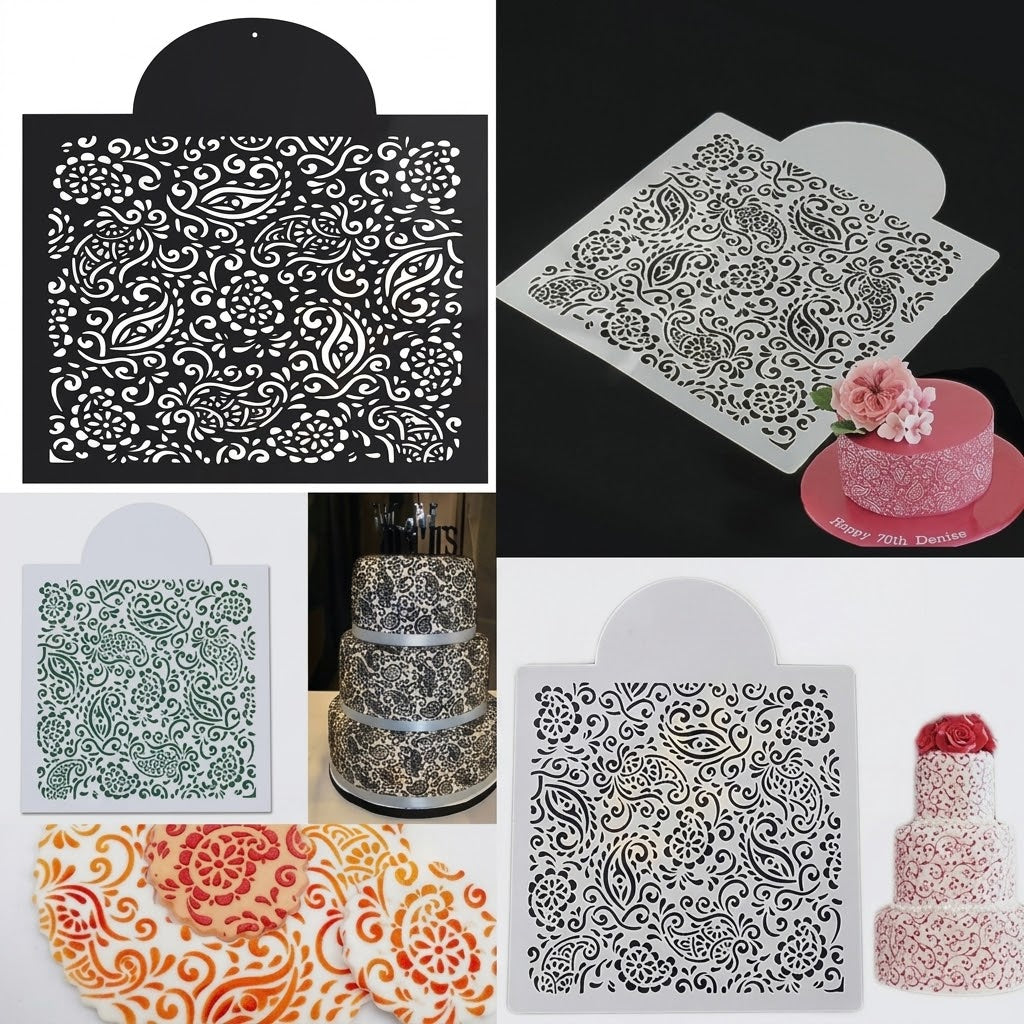 Stencil Design No. 5 – Decorative Cake & Fondant Stencil for Detailed Designs