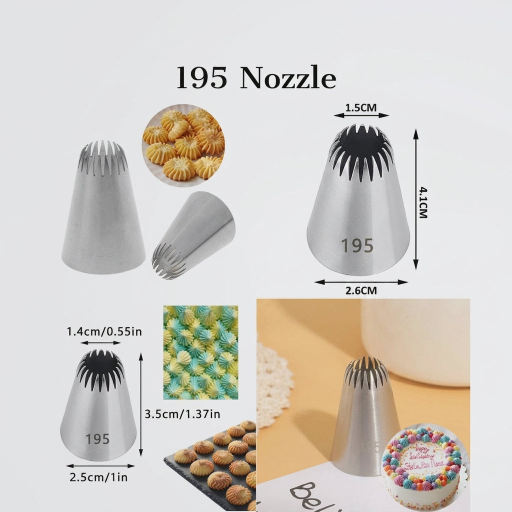 195 Nozzle – Specialty Piping Tip for Detailed Icing & Cake Decoration
