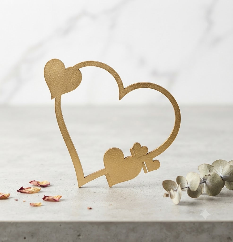 5 Pcs Heart Acrylic Cake Tags for Cake Decorating – Premium Romantic Cake Decorations