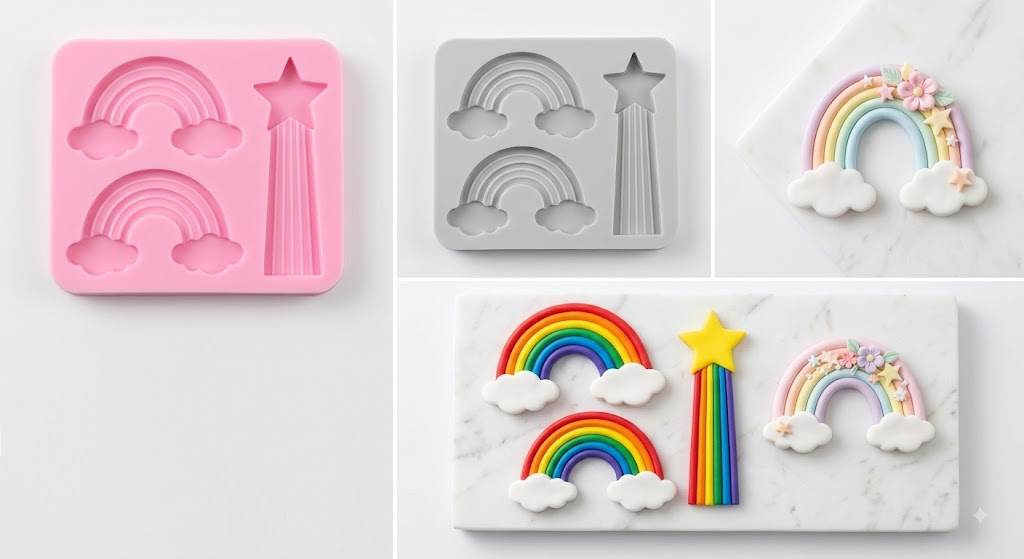 Rainbow Silicone Mold – Premium Rainbow-Shaped Chocolate & Cake Decoration Mold