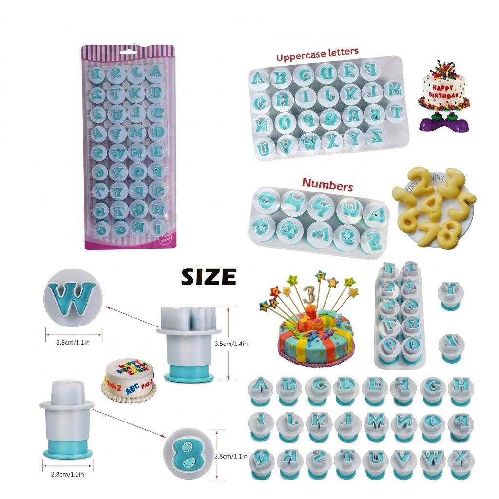 Uppercase & Number Plunger Set – Fondant Letter & Number Cake Decorating Tools