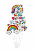 6 Pcs Unicorn Cake Toppers for Cake Decorating – Premium Unicorn Birthday Party Decorations