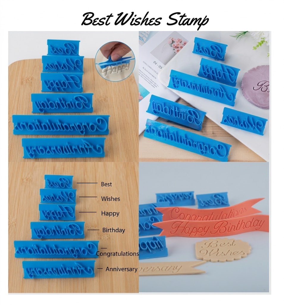 Best Wishes Stamp – Fondant & Cake Decorating Tool