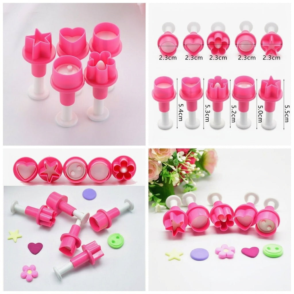 5 Pcs Plunger Cutter Set – Fondant & Cookie Decorating Tools