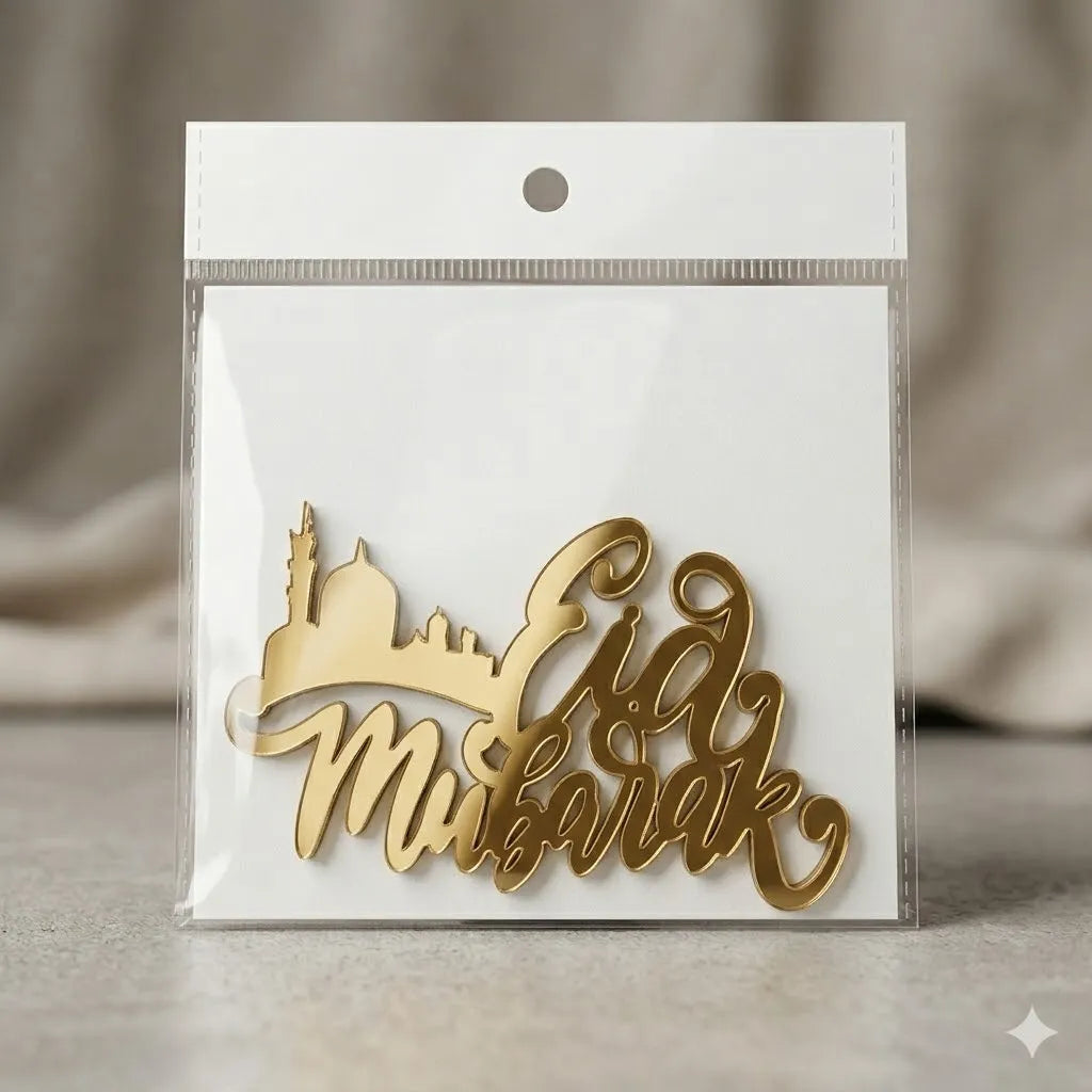 Eid Mubarak Acrylic Tags – Pack of 5 Pcs
