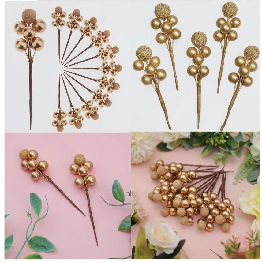 Golden Berries Topper Pack of 4 – Cake & Dessert Decoration