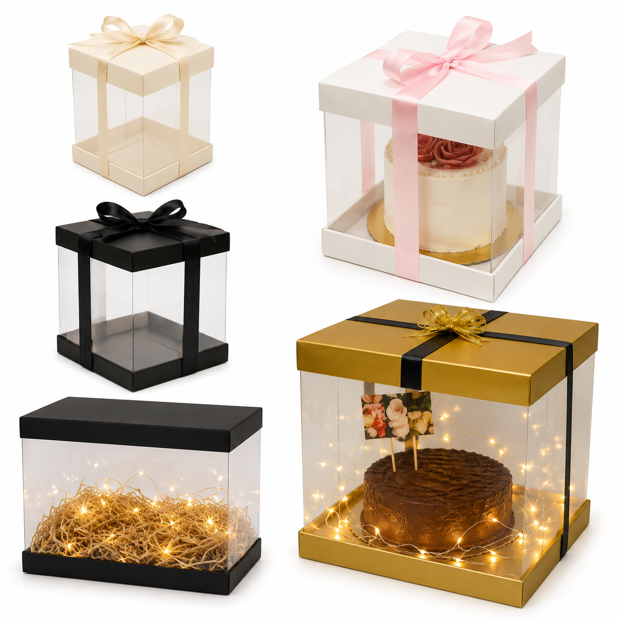 10x10x10 PVC Box – Premium Transparent Cake & Gift Packaging Box