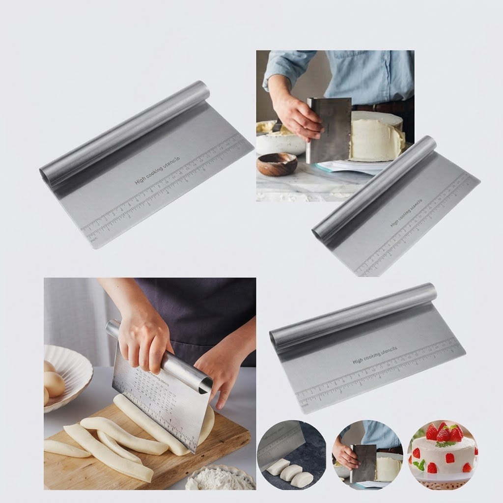 22cm Steel Cake Scraper – Stainless Steel Icing & Cake Decorating Tool
