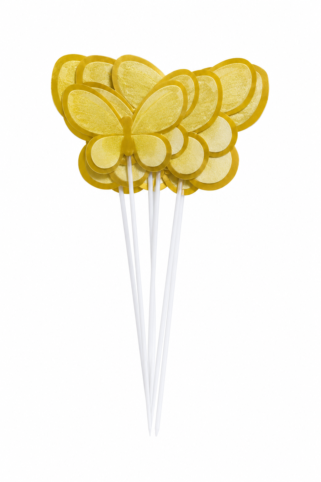 6 Pcs Yellow Butterfly Stick Cake Toppers for Cake Decorating – Premium Butterfly Cake Decorations