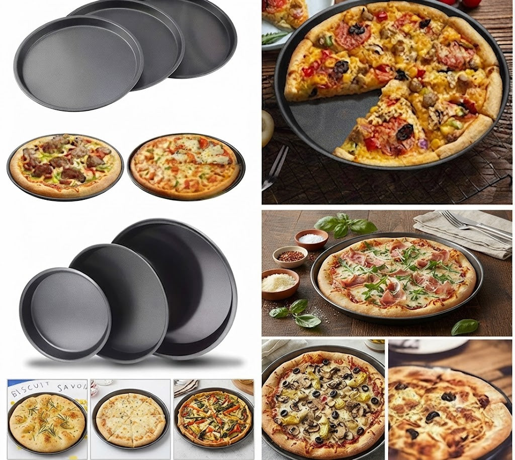 Non-Stick Pizza Pan Set – Premium Baking Pans for Pizza, Flatbread & Oven Baking