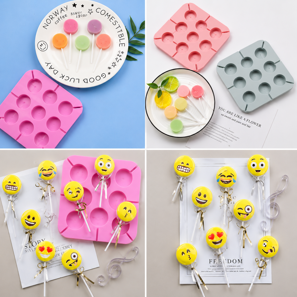 Emoji Lollipop Silicone Mold – Premium Emoji-Shaped Chocolate & Candy Mold