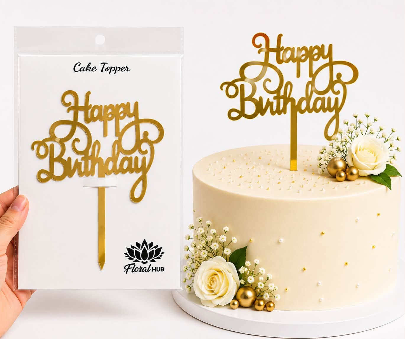 Happy Birthday Cake Topper – Premium Birthday Cake Decoration for Kids & Adults