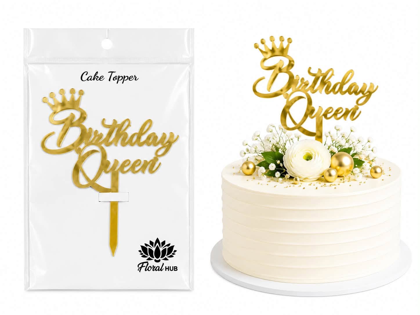 Birthday Queen Cake Topper – Premium Birthday Cake Decoration for Women & Girls