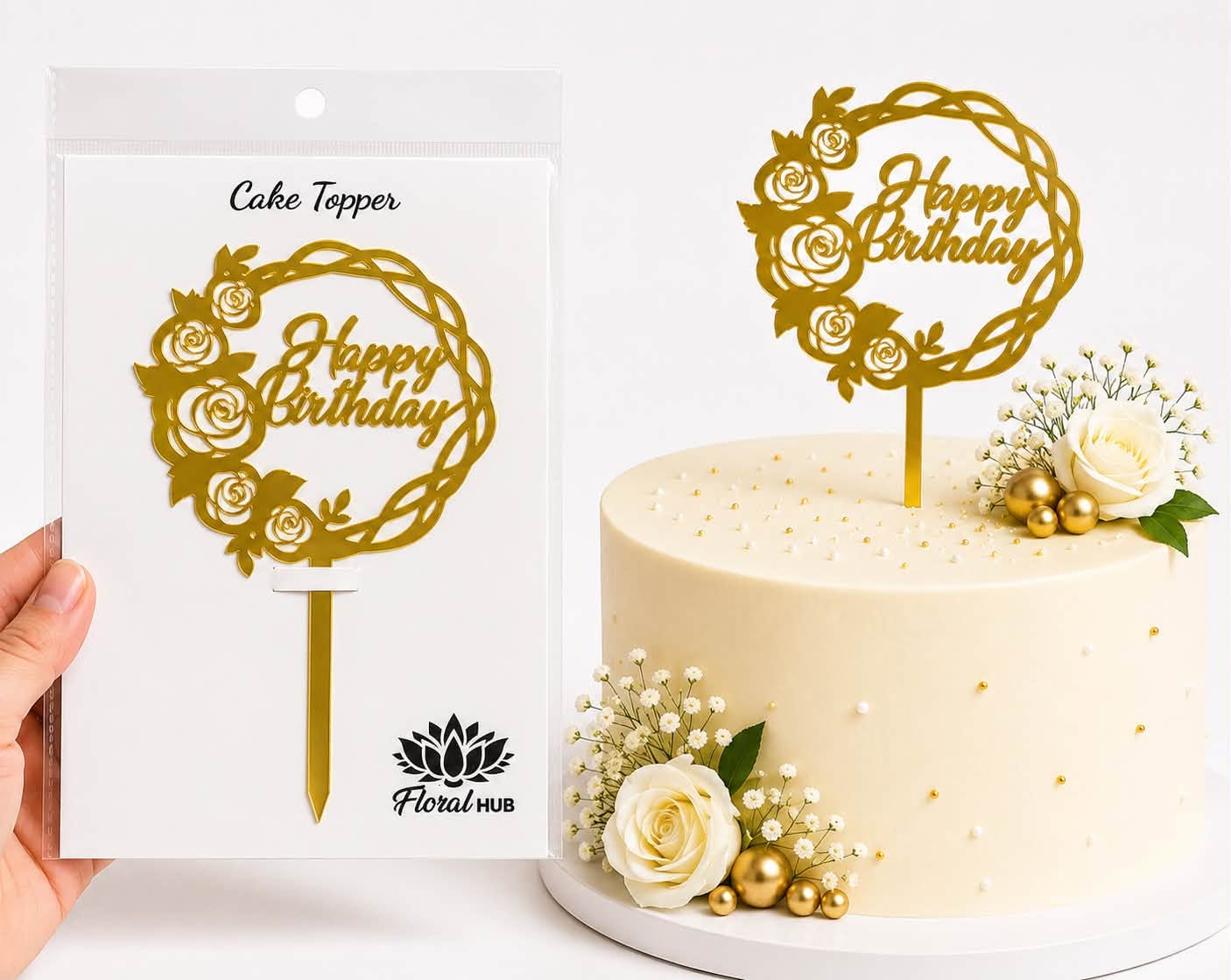 Happy Birthday Cake Topper – Premium Birthday Cake Decoration for Kids & Adults