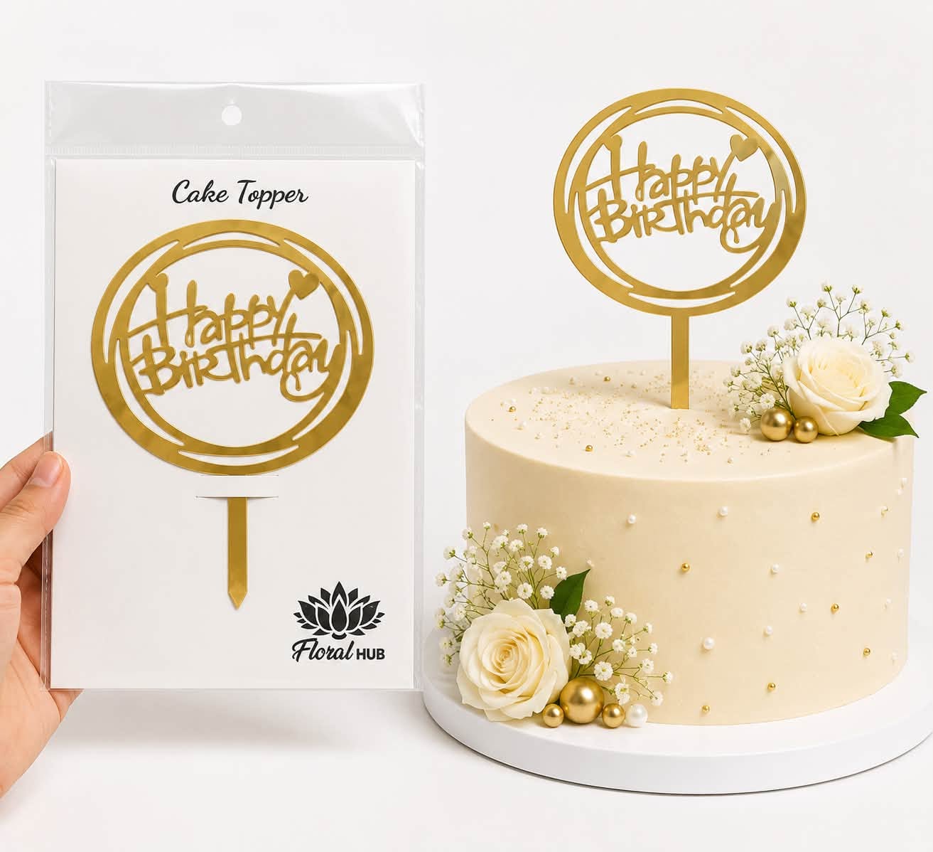 Happy Birthday Cake Topper – Premium Birthday Cake Decoration for Kids & Adults