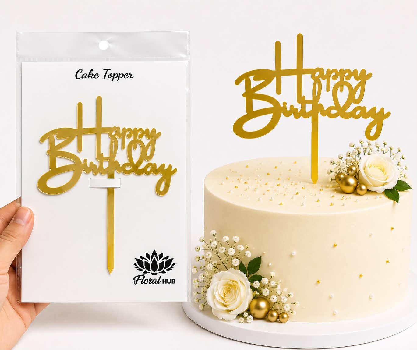 Happy Birthday Cake Topper – Premium Birthday Cake Decoration for Kids & Adults