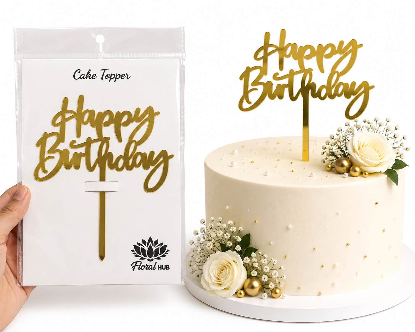Happy Birthday Cake Topper – Premium Birthday Cake Decoration for Kids & Adults