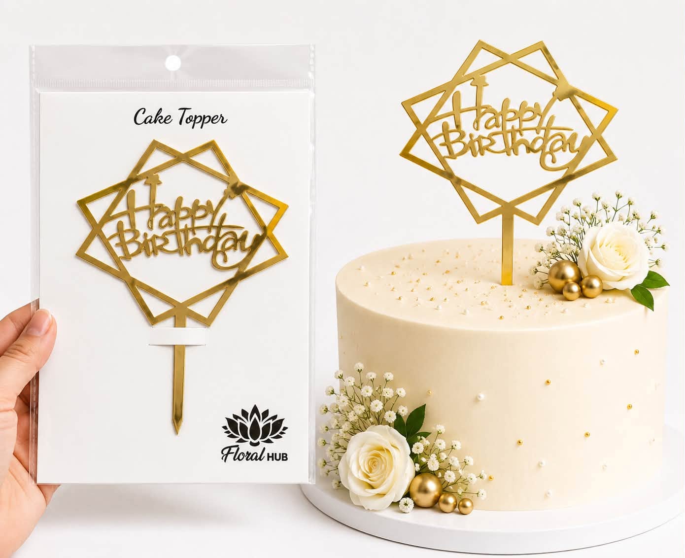 Happy Birthday Cake Topper – Premium Birthday Cake Decoration for Kids & Adults