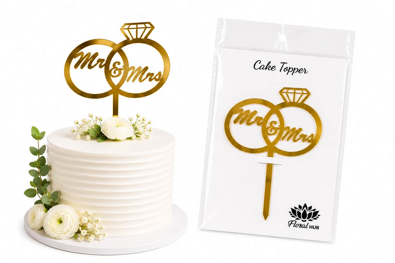 Mr & Mrs Cake Topper – Premium Wedding Cake Decoration for Weddings & Receptions