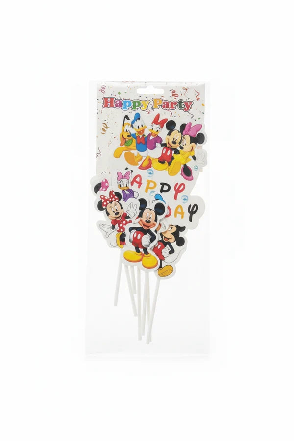 6 Pcs Mickey Mouse Cake Toppers for Cake Decorating – Cartoon Birthday Party Cake Decorations