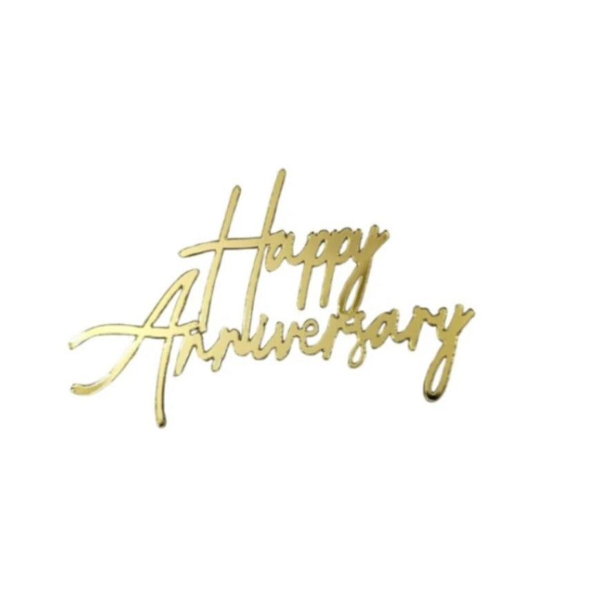 5 Pcs Happy Anniversary Acrylic Cake Tags for Cake Decorating – Premium Anniversary Cake Decorations