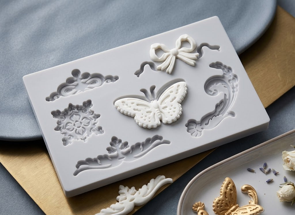 Butterfly Fern Silicone Mold – Premium Butterfly & Fern-Shaped Cake Decoration Mold