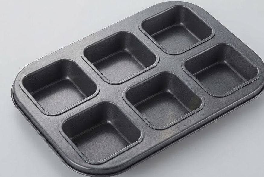 6 Cavity Non-Stick Brownie Pan – Individual Brownie Baking Pan for Brownies, Cakes & Desserts