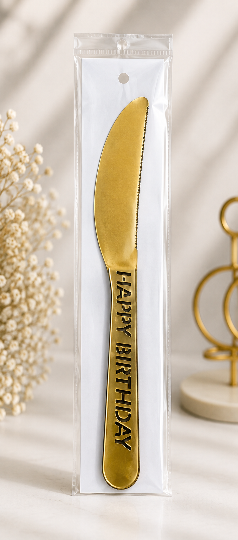 Happy Birthday Acrylic Cake Knife – Reusable Birthday Cake Cutting Knife Decoration