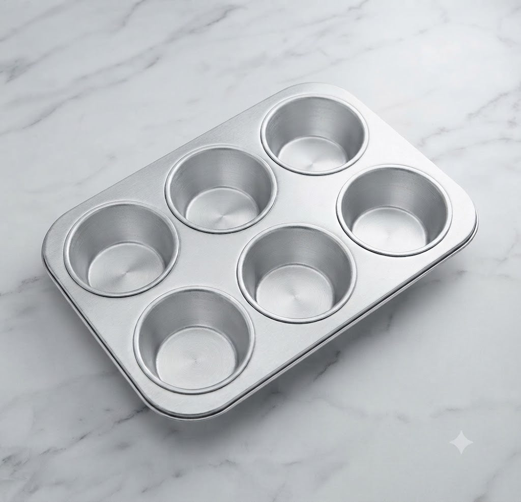 6 Cupcake Baking Tray – Non-Stick Muffin Pan for Cupcakes, Muffins & Mini Cakes