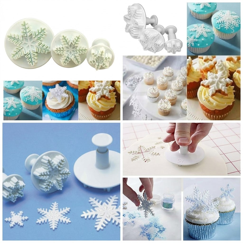 Snowflake Plunger Cutter – Fondant & Cookie Decorating Tool
