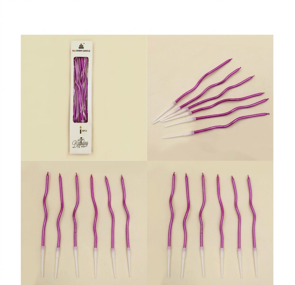 Purple Curve Candles – Decorative Birthday & Party Cake Candles