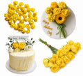 Mini Yellow Fomic Flowers – Pack of 12 for Cake Decorating & DIY Crafts