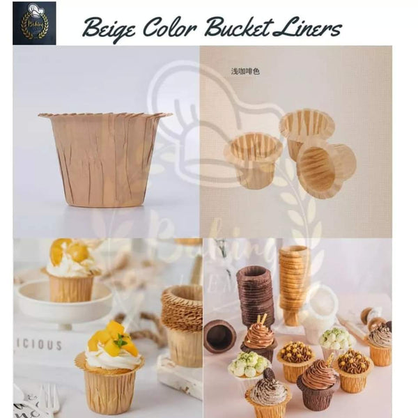 Beige Color Bucket Liners Pack Of 10 Pcs