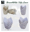Brown & White Tulip Liners Pack Of 50 Pcs