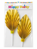 Golden Palm Leaf Cake Decoration | Artificial Metallic Leaf for Luxury Cakes & Dessert Styling