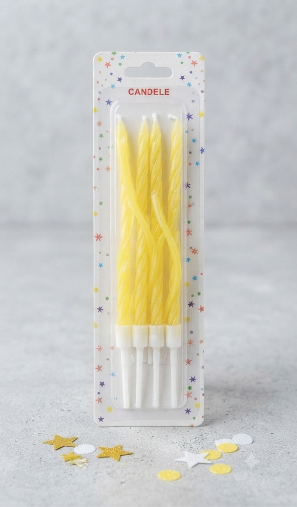 Elegant Curve Spiral Candles Set – Decorative Birthday & Cake Candles (Multi Colors Available)