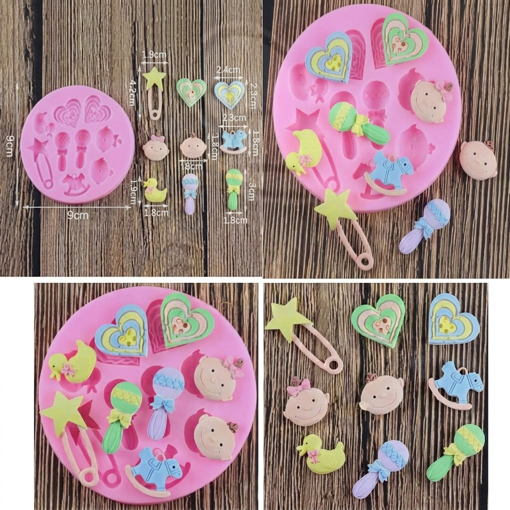 Baby Theme Silicone Mold Design 2 – Baby Shower Cake & Fondant Decoration Mold