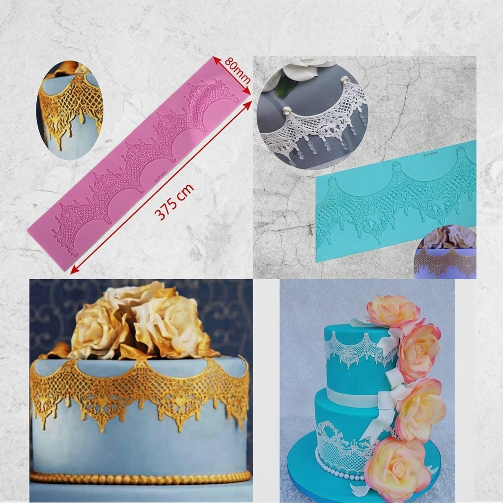 Lace Mat Design 3 – Decorative Silicone Cake & Fondant Lace MoldLace Mat Design 3 – Decorative Silicone Cake & Fondant Lace Mold