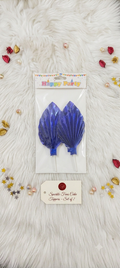 Blue Palm Leaf Cake Decoration | Artificial Tropical Leaf for Cakes & Dessert Styling