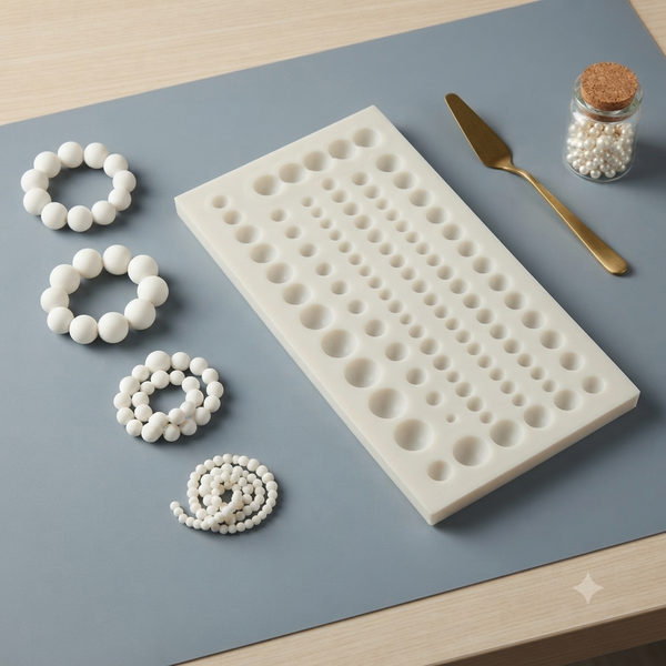 5 Cavity Pearl Silicone Mold | Fondant & Chocolate Pearl Cake Decoration Mold
